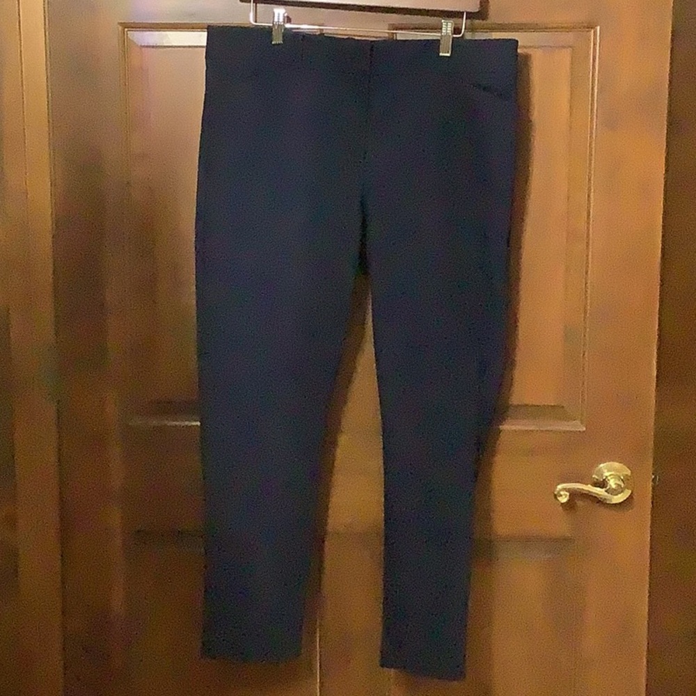LOFT Blue Dress Pants with Slim Fit and Smooth Texture